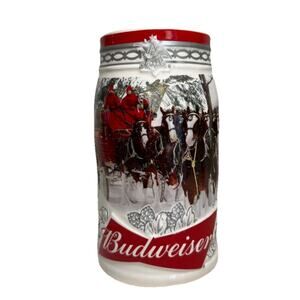 Budweiser Holiday Retreat Christmas Mug 2017 Beer Stein w/ COA 38th Anniversary